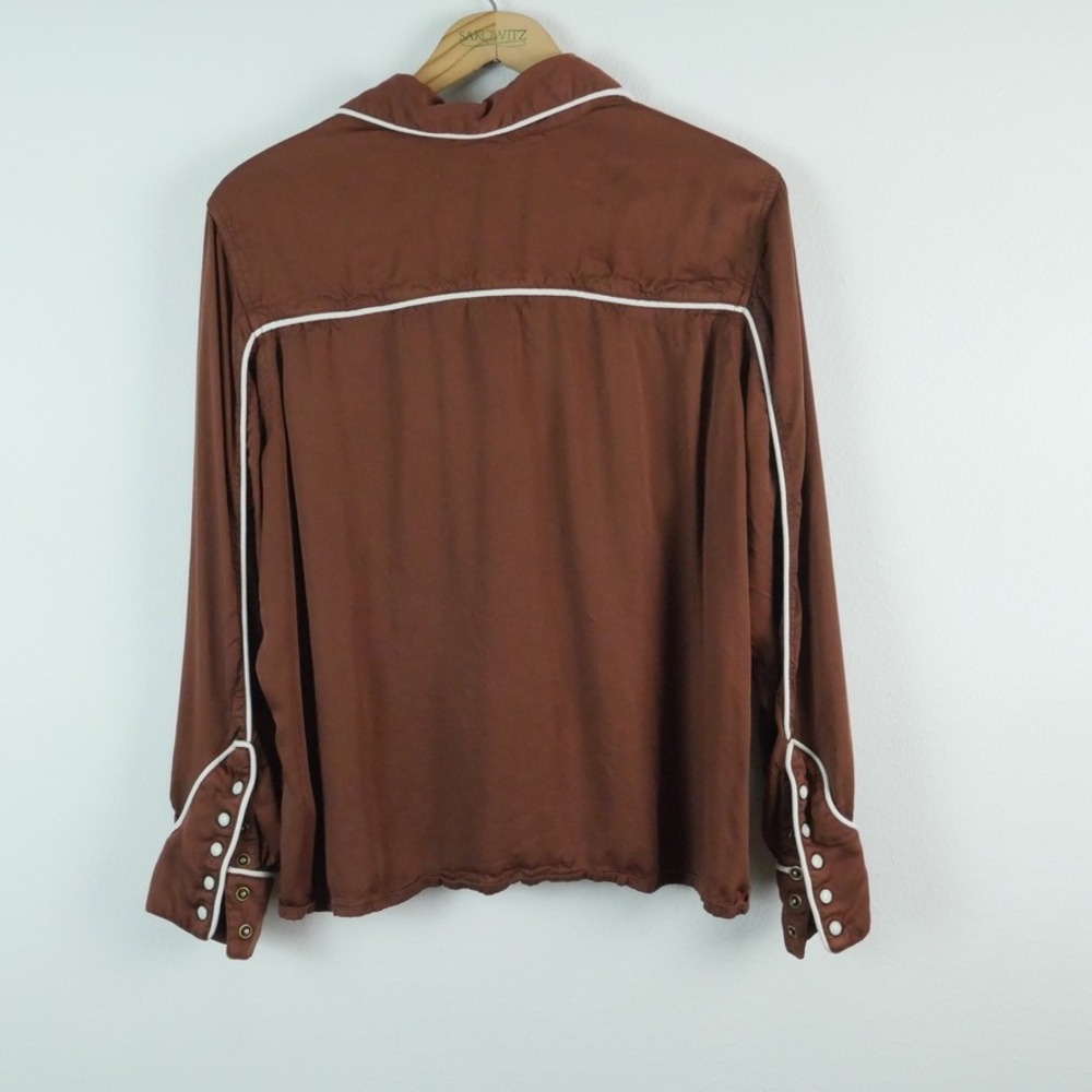 Sendero Provisions Dakota Pearl Snap Shirt Brown Western Floral Embroidered XL - Picture 9 of 10
